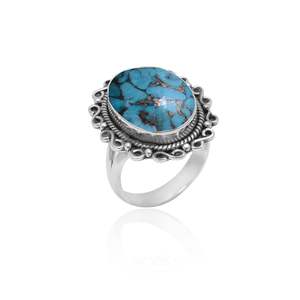 Blue Copper <b>Turquoise</b> <b>Rings</b> for Women 925 Sterling Silver <b>Rings</b> Blue Copper <b>Turquoise</b> Jewelry <b>Turquoise</b> Handmade <b>Rings</b> Jewelry - Product Image 1