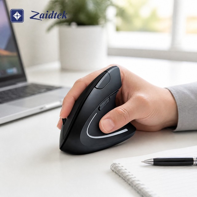 Wireless Vertical Silent Ergonomic Mouse with  Buttons Dual Mode USB/Model C886 Non-Backlit for Laptop Office Use
