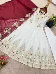 Lo último exclusivo, tela suave y Lisa, Color blanco, parte trasera, patrón Dori, estilo pakistaní, vestido Salwar Para Boda y fiesta especial - Product Image 6