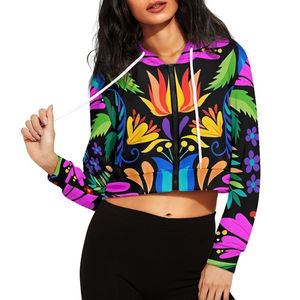 Nueva moda OEM venta al por mayor de las mujeres Crop Top sublimación sudaderas con capucha transpirable personalizado uso casual mujeres sudaderas con capucha en la mejor calidad - Product Image 4