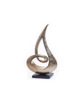 Sculpture abstraite moderne en métal doré, en aluminium, pour table de présentation, pour la maison, le bureau, excellente bibliothèque, console, cadeau de mariage, faite à la main