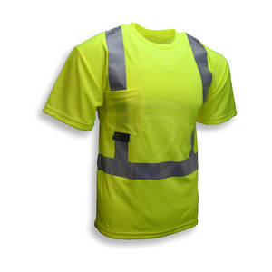 T-shirt de travail de construction en polyester réfléchissant respirant haute visibilité OEM personnalisé - Product Image 2