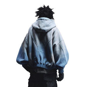 500GSM Heavyweight Acid Wash Hoodies Handmade Manufacturer Distressed 2025 Oversized Boxy Drop Shoulder Custom Hoodies for Men - Product Image 6