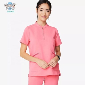 Soins de santé infirmière gommage uniformes en plusieurs couleurs élégant médical Scrubs femmes gommage soins infirmiers extensible hôpital uniformes ensembles - Product Image 6