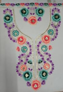 Parche de cuello bordado de primera calidad en tela de red con detalles de lentejuelas para blusa étnica sari y escote Kurti - Product Image 2