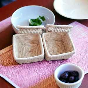 Panier de rangement de forme carrée en osier naturel écologique fait à la main pour le salon prix de gros - Product Image 3