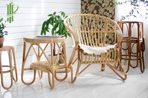 Sillón de Ratán Hecho a Mano - Estructura de Bambú Ecológica - Acabado Natural - Asiento de Relajación para Interiores/Exteriores - Product Image 6