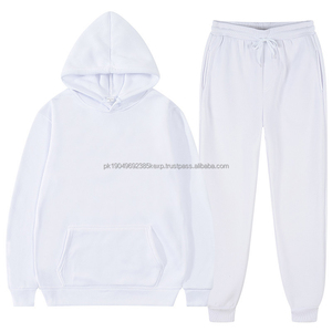 Ensemble de 2 survêtements en polyester de couleur unie, faible MOQ, logo personnalisé, survêtement de sport uni, survêtement de sport pour homme - Product Image 2