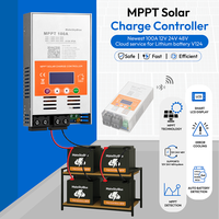 Contrôleur de charge solaire MPPT 100A 12V/24V/48V le plus récent V124 pour batterie au plomb-acide ou batterie au lithium + WIFI