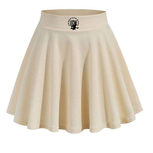 กระโปรงจีบย้อนยุคหรูหราเอวสูงสำหรับผู้หญิงกระโปรงถักลายดอกไม้หนังแท้สำหรับฤดูร้อน - Product Image 3