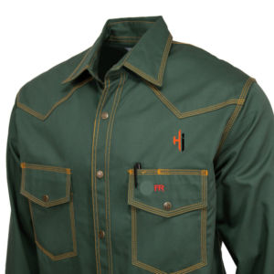 FR Clothing <b>Flame</b> Resistant <b>Shirt</b> Brown Pearl Snap Long Sleeve Wholesale Nylon Cotton Wildland Firefighting Fire Resistant Fire - Product Image 3