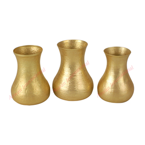 Florero decorativo nórdico moderno para el hogar, metal martillado dorado en latón, acero y aluminio para bodas, precios competitivos - Product Image 3