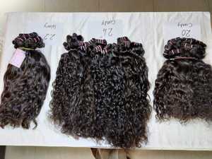 Cheveux humains vierges indiens Remy Water Wave Curly Raw Natural Jerry Hairs Genius Weft 100g JH 003 - Product Image 2