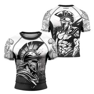 Rashguard à sublimation intégrale, tissu extensible de compression, art personnalisé, MMA, BJJ, arts martiaux, haut d'entraînement - Product Image 1