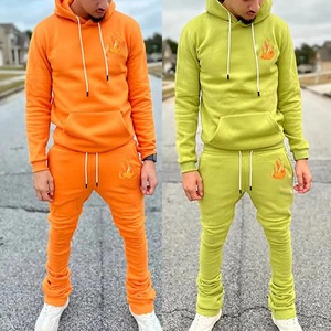 Conjunto de chándal de dos piezas para hombre, 100% algodón, oversize, de forro polar, personalizado, con cordón, estilo urbano, venta al por mayor - Product Image 6