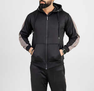 Chándales personalizados de buena calidad para hombre, conjuntos de gimnasio para correr con cremallera, chándal Unisex con estampado de logotipo - Product Image 2