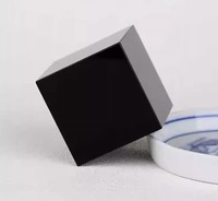 Cube d'obsidienne noire fait main de haute qualité, géométrie sacrée, support en agate et cristal, propriétés métaphysiques de guérison, pour la maison