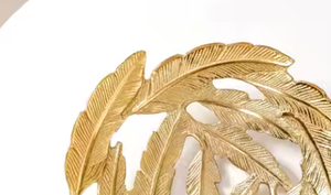 Bandeja Decorativa de Plumas Doradas de Primera Calidad al por Mayor, Bandeja de Metal para Servir Bebidas en el Hogar, Almacenamiento y Organización - Product Image 2