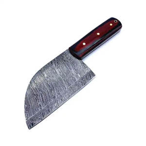 Couteau de chef tranchant professionnel avec manche en bois acier damas meilleure conception couteaux de couperet de cuisine - Product Image 3