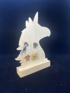 Présentoir de boucles d'oreilles élégant en forme de cheval et de Noël 2025 | Présentoir de bijoux mixtes en acrylique et bois de conception supérieure - Product Image 2