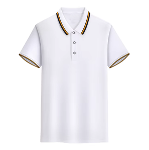 Camiseta de golf de media manga de calidad superior para hombre, Camiseta corta de Color sólido para Polo, tela teñida Lisa transpirable - Product Image 4