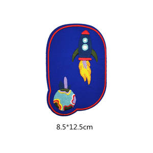 Patchs brodés sur mesure, design spatial, astronaute, fusée, robot, denim, applique à repasser, ensemble de réparation DIY, patch écologique, cœur - Product Image 6