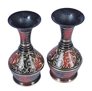 Fournisseur en gros Fabricant de pots de fleurs en laiton gravé pour la décoration de maison, de jardin, de salon et de chambre à coucher Lot de 2 - Product Image 2