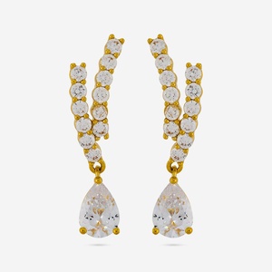 Boucles d'oreilles pendantes tendance pour femmes en alliage de zinc, forme goutte d'eau, pour occasions festives 192974 - Product Image 2