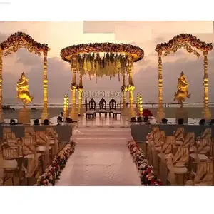 Outdoor Avari Mandap per matrimoni dell'india meridionale Beach Side Theme Malay Wedding Mandapam Tamil Wedding Vintage Theme Mandapam