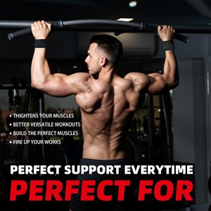 Correas de elevación de algodón de 20 pulgadas con amortiguación de neopreno para levantamiento de pesas, culturismo y entrenamiento de fuerza, muñequera - Product Image 6