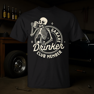 Camiseta para miembros del Garage Drinker Club, unisex, cuello redondo, manga corta, diseño para amantes de la cerveza - Product Image 3