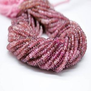 ลูกปัดพลอยพลอยพลอยพลอยพลอยพลอยพลอยพลอยพลอยพลอยพลอยพลอยพลอยพลอยสีชมพูแบบเจียระไนจากธรรมชาติสี100% ขนาด13นิ้ว - Product Image 1