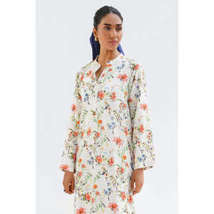 Ensemble coordonné décontracté en coton et viscose imprimé KST-43357 pour le printemps/été, fabriqué en tissu crêpe - Product Image 1