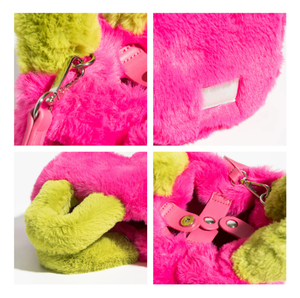 Bolso de mano de piel sintética esponjosa para mujer, con logotipo personalizado, bolsos de felpa, bolso cruzado mini tipo cubo, moderno y lindo - Product Image 5