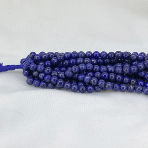 Piedra de lapislázuli azul natural Collar de piedras preciosas con cuentas redondas lisas Proveedores semipreciosos pulidos a precio mayorista - Product Image 2