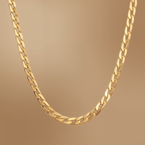 Collier chaîne gourmette en or blanc massif 14 carats, maillons carrés classiques, bijoux fins de luxe, fabricant OEM, unisexe - Product Image 5