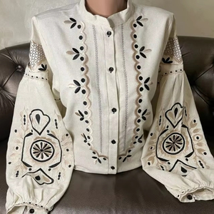 2025 vente chaude ukrainien brodé Blouse mode vêtements brodé à la main travail manches longues Blouses ukrainiennes pour les femmes - Product Image 1