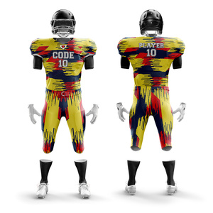 Venta al por mayor de uniformes de fútbol americano con logotipo personalizado uniformes transpirables de talla grande para niños manga corta nombre Número precio bajo - Product Image 4