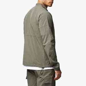 Veste unisexe personnalisée coupe ample à prix d'usine coupe-vent léger en nylon de haute qualité demi-fermeture éclair enduit de PU camouflage décontracté - Product Image 4