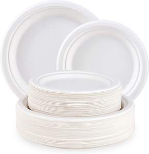 Assiettes en papier jetables biodégradables, Top tendance, anti-trempage compostables pour un usage quotidien et les fêtes - Product Image 5