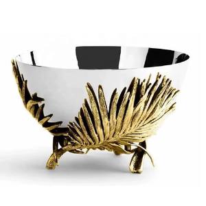 Bol décoratif en forme de papillon de ginkgo, finition or et argent, parfait pour les mariages, les fêtes et les cadeaux de pendaison de crémaillère, provenant d'Inde - Product Image 2