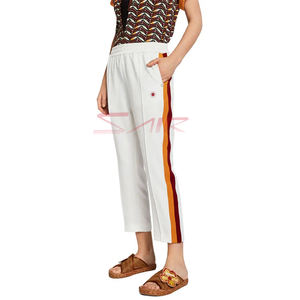 Pantalon de sport d'hiver en soie pour femmes OEM Streetwear bas en polaire avec ourlet ouvert élastique et décoration de logo - Product Image 1