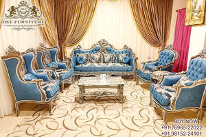 Juego de sofás de salón de 8 plazas de madera de teca moderna con diseño turco y estilo francés - Product Image 4