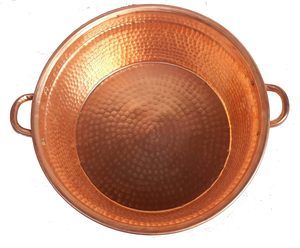 Cuenco de pedicura de cobre duradero con mango martillado a mano para aplicación en el pie - Product Image 2