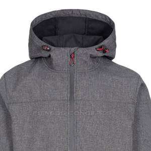 Chaqueta Softshell de diseño personalizado para hombre con capucha y cuello levantado, tela de lona con logotipo frontal, chaqueta Softshell al por mayor - Product Image 6