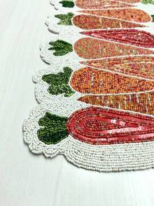 <b>Beaded</b> <b>Placemat</b> Handmade Round Charger for Luxury Dining & Holiday Decor Unique Piece Handmade <b>Beaded</b>, <b>Placemat</b>, Housewarming - Product Image 3