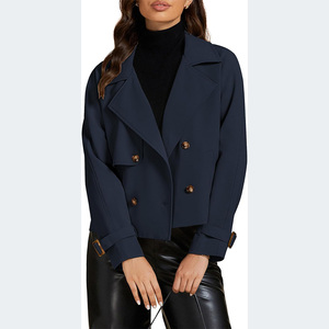 Trendy High-Fashion Cropped Trench Coat Statement Look - Product Image 1