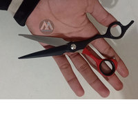 Ensemble de ciseaux professionnels pour couper les cheveux avec peigne |   Kit de ciseaux à effiler pour barbier |   Outils de salon à manche noir et rouge