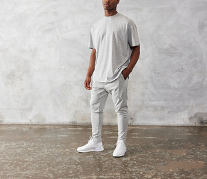 Ensemble de survêtement en molleton pour hommes Vente en gros Boutique personnalisée rose 2 pièces coton décontracté logo anti-technique OEM - Product Image 3