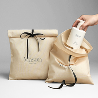 Pochette en coton personnalisée avec logo - Sac anti-poussière en flanelle brossée pour l'emballage des vêtements, des bijoux et le rangement